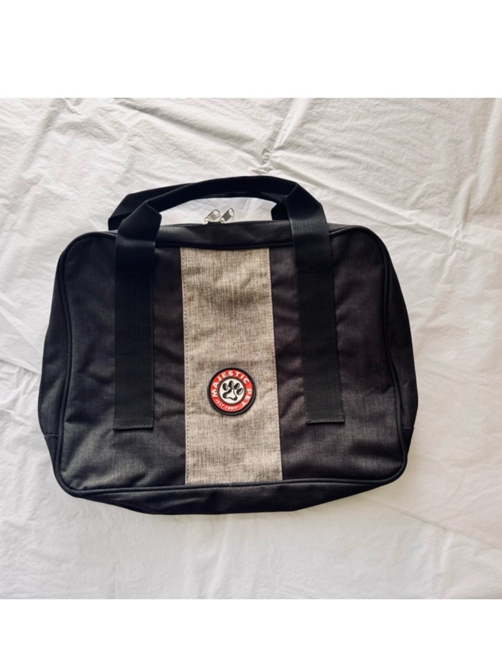MAJESTIC PETS 15” Dog Canvas Black & Grey Travel Bag